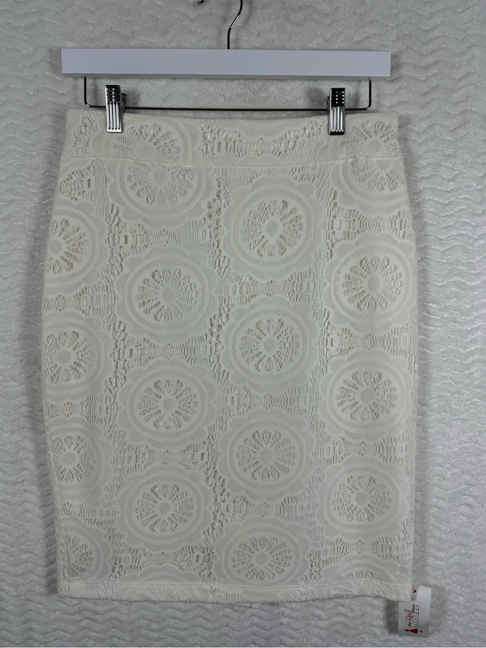 Elegant Ivory Lace Pencil Skirt - Women's